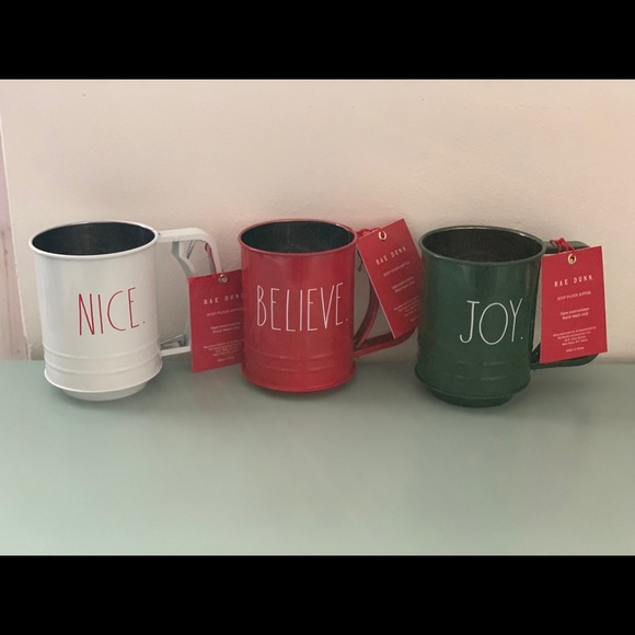 Rae Dunn Flour Sifter Set Joy Believe Nice NEW - Picture 1 of 8